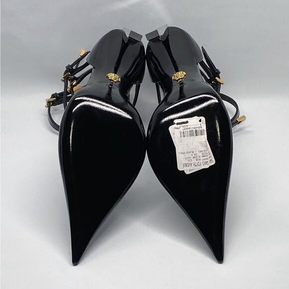 Versace Pin Point Leather Ankle Strap Pumps size 39.5 - Picture 15 of 16